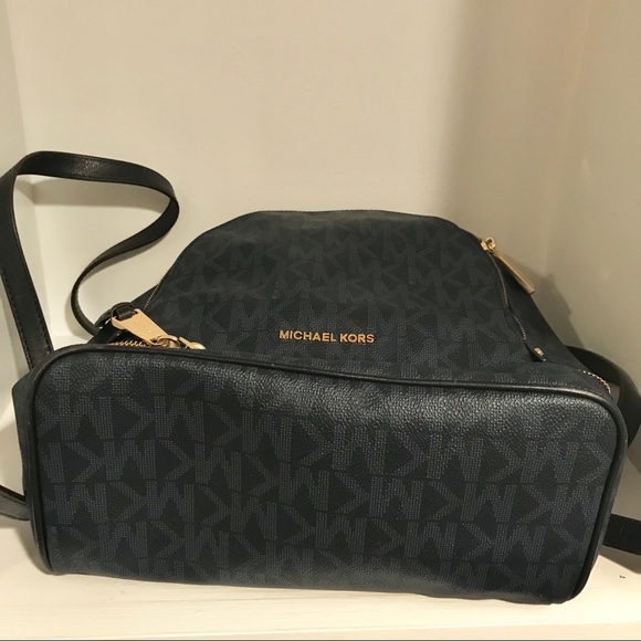 Michael Kors Signature Rhea Backpack, Navy - Picture 8 of 8